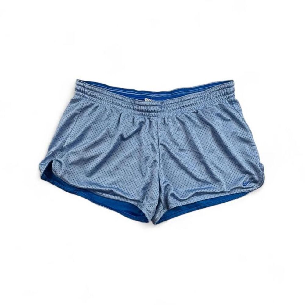 Nike Women’s Dri-FIT Running Shorts Size L Blue Mesh Athletic Workout Gym